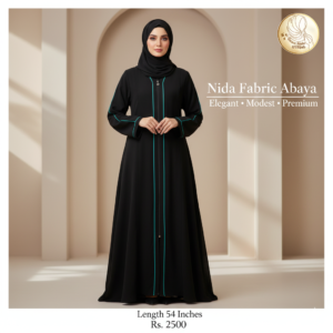 black nida fabric abaya