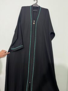 black nida fabric abaya pipin