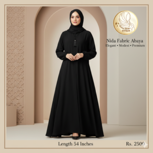 black nida fabric abaya