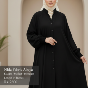 black nida fabric abaya
