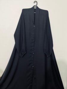 black nida fabric abaya plain