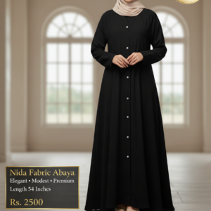 black nida fabric abaya