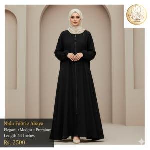 black nida fabric abaya p