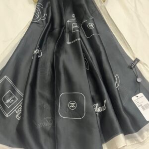 branded print silk scarf – chanel