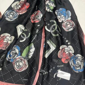 branded print silk scarf – chanel