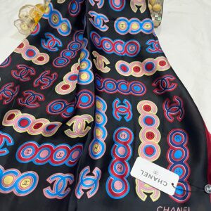 branded print silk scarf – chanel