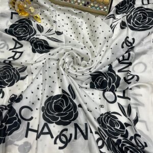 branded print silk scarf – chanel