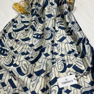 branded print silk scarf – chanel