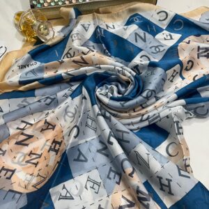 branded print silk scarf – chanel