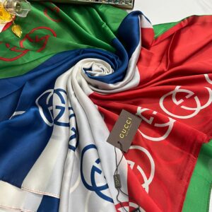branded print silk scarf – gucci