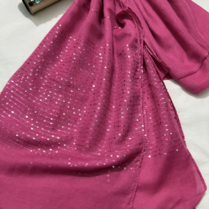 sequence lawn hijab shocking pink